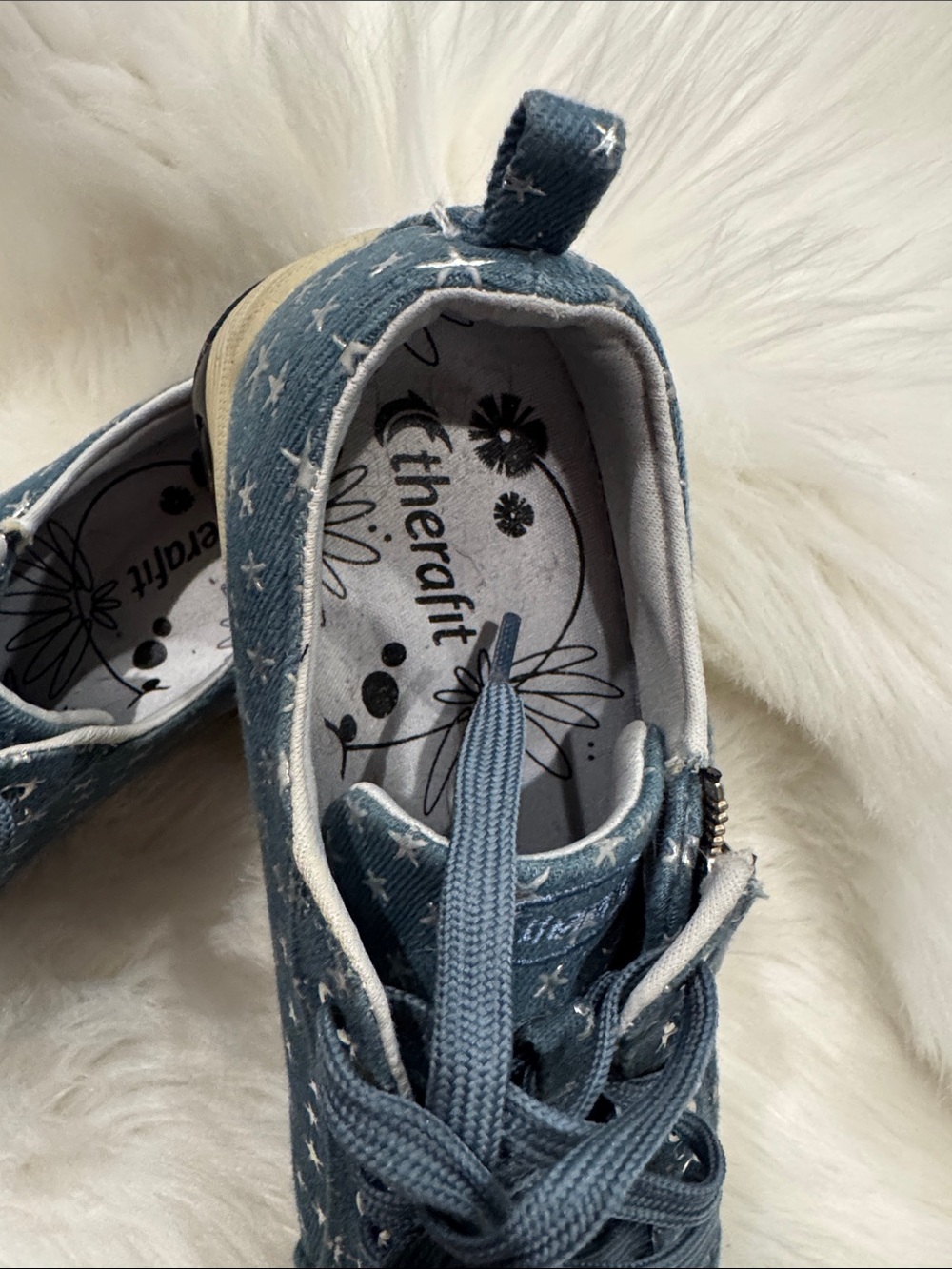 Therafit Women's Star-Print Casual Sneakers - Blue 9.5 - Picture 3 of 5